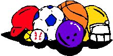 Pile of sports helmets and balls