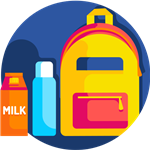 Backpack with Thermos Icon 