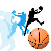 A man jumping over a basketball