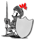 Knight image, holding lance and shield 